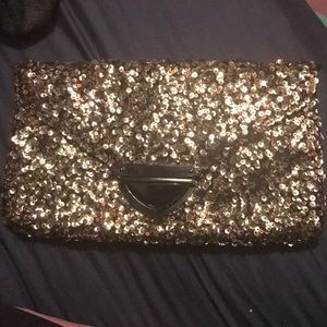 Large Gold Sequined Clutch